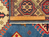 25280-Kazak Hand-Knotted/Handmade Afghan Rug/Carpet Tribal/Nomadic Authentic/ Size: 6’9” x 4’11”