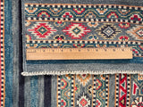 25279-Kazak Hand-Knotted/Handmade Afghan Rug/Carpet Tribal/Nomadic Authentic/ Size: 6’4” x 5’0”