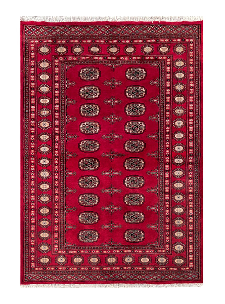 25225-Bokhara Hand-Knotted/Handmade Pakistani Rug/Carpet Tribal/Nomadic Authentic/ Size: 5'11" x 4'1"