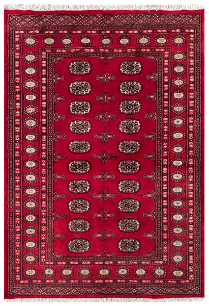 25225-Bokhara Hand-Knotted/Handmade Pakistani Rug/Carpet Tribal/Nomadic Authentic/ Size: 5'11" x 4'1"