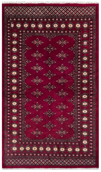 25226-Bokhara Hand-Knotted/Handmade Pakistani Rug/Carpet Tribal/Nomadic Authentic/ Size: 5'9" x 4'1"