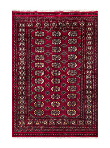 25223-Bokhara Hand-Knotted/Handmade Pakistani Rug/Carpet Tribal/Nomadic Authentic/ Size: 6'2" x 4'2"