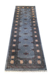 25227-Bokhara Hand-Knotted/Handmade Pakistani Rug/Carpet Tribal/Nomadic Authentic/ Size: 7'8" x 2'7"