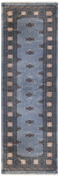 25227-Bokhara Hand-Knotted/Handmade Pakistani Rug/Carpet Tribal/Nomadic Authentic/ Size: 7'8" x 2'7"