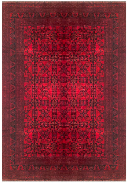 25367- Khal Mohammad Afghan Hand-Knotted Authentic/Traditional/Carpet/Rug/ Size: 11'3" x 8'1"