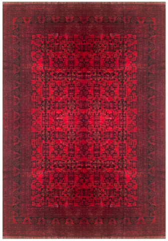 25367- Khal Mohammad Afghan Hand-Knotted Authentic/Traditional/Carpet/Rug/ Size: 11'3" x 8'1"