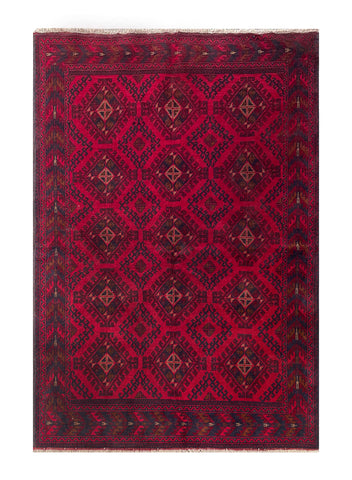 25378- Khal Mohammad Afghan Hand-Knotted Authentic/Traditional/Carpet/Rug/ Size: 6'3" x 4'3"
