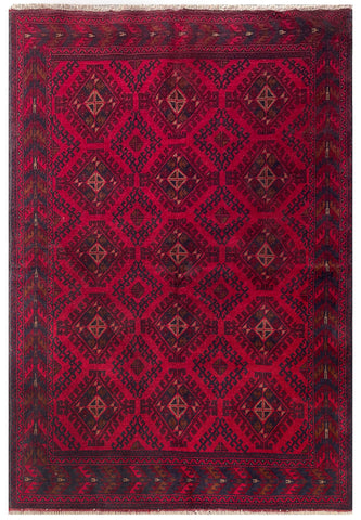 25378- Khal Mohammad Afghan Hand-Knotted Authentic/Traditional/Carpet/Rug/ Size: 6'3" x 4'3"