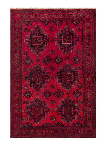 25381- Khal Mohammad Afghan Hand-Knotted Authentic/Traditional/Carpet/Rug/ Size: 6'5" x 4'1"