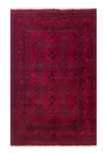 25380- Khal Mohammad Afghan Hand-Knotted Authentic/Traditional/Carpet/Rug/ Size: 6'8" x 4'2"