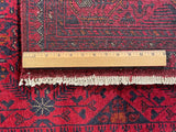 25380- Khal Mohammad Afghan Hand-Knotted Authentic/Traditional/Carpet/Rug/ Size: 6'8" x 4'2"