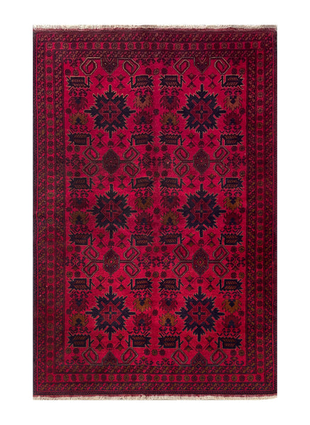 25379- Khal Mohammad Afghan Hand-Knotted Authentic/Traditional/Carpet/Rug/ Size: 6'4" x 4'2"