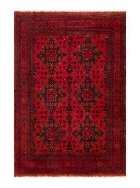 25377- Khal Mohammad Afghan Hand-Knotted Authentic/Traditional/Carpet/Rug/ Size: 6'6" x 4'4"