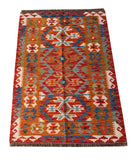 25249- Kelim Hand-Woven/Flat Weaved/Handmade Afghan Rug/Carpet Tribal/Nomadic Authentic/Size: 3'11" x 2'8"