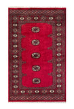 25217-Bokhara Hand-Knotted/Handmade Pakistani Rug/Carpet Tribal/Nomadic Authentic/ Size: 5'2" x 3'0"
