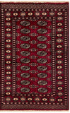 25218-Bokhara Hand-Knotted/Handmade Pakistani Rug/Carpet Tribal/Nomadic Authentic/ Size: 4'10" x 3'0"