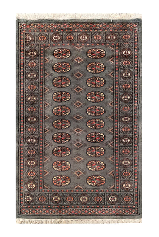 25302-Bokhara Hand-Knotted/Handmade Pakistani Rug/Carpet Tribal/Nomadic Authentic/ Size: 5'3" x 3'1"