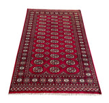 25224-Bokhara Hand-Knotted/Handmade Pakistani Rug/Carpet Tribal/Nomadic Authentic/ Size: 5'11" x 3'10"