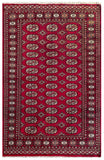 25224-Bokhara Hand-Knotted/Handmade Pakistani Rug/Carpet Tribal/Nomadic Authentic/ Size: 5'11" x 3'10"