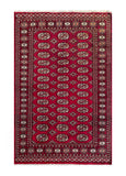 25224-Bokhara Hand-Knotted/Handmade Pakistani Rug/Carpet Tribal/Nomadic Authentic/ Size: 5'11" x 3'10"
