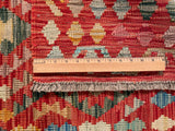 25129- Kelim Hand-Woven/Flat Weaved/Handmade Afghan Rug/Carpet Tribal/Nomadic Authentic/Size: 3'7" x 2'7"