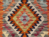 25111- Kelim Hand-Woven/Flat Weaved/Handmade Afghan Rug/Carpet Tribal/Nomadic Authentic/Size: 4'1" x 2'6"