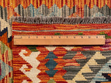 25111- Kelim Hand-Woven/Flat Weaved/Handmade Afghan Rug/Carpet Tribal/Nomadic Authentic/Size: 4'1" x 2'6"