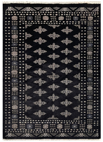 25220-Bokhara Hand-Knotted/Handmade Pakistani Rug/Carpet Tribal/Nomadic Authentic/ Size: 5'9" x 4'0"