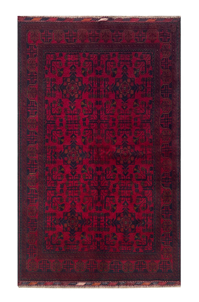 25384- Khal Mohammad Afghan Hand-Knotted Authentic/Traditional/Carpet/Rug/ Size: 6'5" x 4'0"