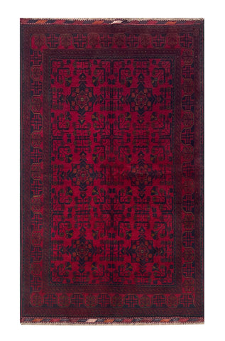 25384- Khal Mohammad Afghan Hand-Knotted Authentic/Traditional/Carpet/Rug/ Size: 6'5" x 4'0"