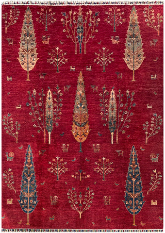 25366- Royal Chobi Ziegler Afghan Hand-Knotted Contemporary/Traditional/Size: 9'9" x 6'9"