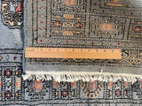 25056-Royal Bokhara Hand-Knotted/Handmade Pakistani Rug/Carpet Tribal/Nomadic Authentic/ Size: 6'8" x 2'8"/203cm x 81cm
