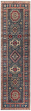 25284-Kazak Hand-Knotted/Handmade Afghan Rug/Carpet Tribal/Nomadic Authentic/ Size: 9’8” x 2’9”