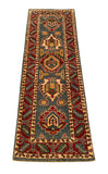25261-Kazak Hand-Knotted/Handmade Afghan Rug/Carpet Tribal/Nomadic Authentic/ Size: 5’10” x 2’0”