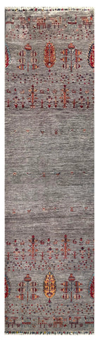 25023- Chobi Ziegler Afghan/Handmade/Hand-Knotted Contemporary/Traditional/Size: 10'2" x 2'9"