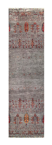 25023- Chobi Ziegler Afghan/Handmade/Hand-Knotted Contemporary/Traditional/Size: 10'2" x 2'9"