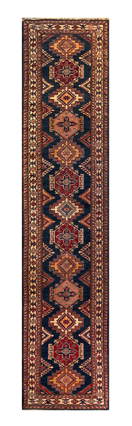 24999-Royal Kazak Hand-Knotted/Handmade Afghan Rug/Carpet Tribal/Nomadic Authentic/ Size/: 13’0” x 2’9”/396cm x 84cm