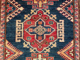 24999-Royal Kazak Hand-Knotted/Handmade Afghan Rug/Carpet Tribal/Nomadic Authentic/ Size/: 13’0” x 2’9”/396cm x 84cm