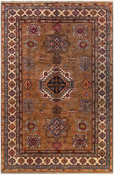 25331- Royal Chobi Ziegler Afghan Hand-Knotted Contemporary/Traditional/Size: 9'1" x 5'10"