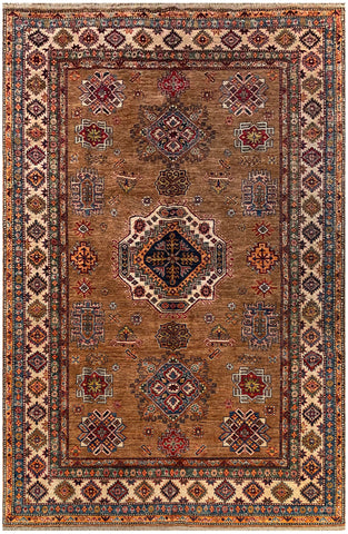 25331- Royal Chobi Ziegler Afghan Hand-Knotted Contemporary/Traditional/Size: 9'1" x 5'10"