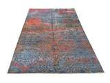 22256 - Indian Hand-knotted/Hand-weaved Rug/Modern/Carpet Authentic/Classic/Contemporary/Modern/Size: 7'9" x 5'5"