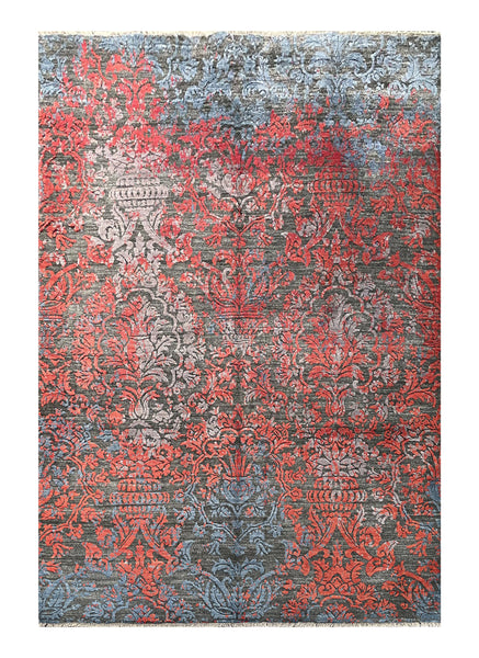 22255 - Indian Hand-knotted/Hand-weaved Rug/Modern/Carpet Authentic/Classic/Contemporary/Modern/Size: 7'9" x 5'4"