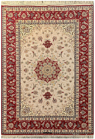 19781-Isfahan Hand-Knotted/Handmade Persian Rug/Carpet Traditional Authentic/Size: 7'7''x 5'2''