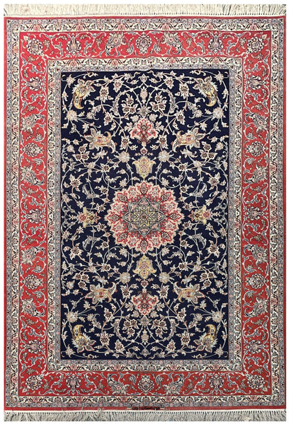 20564-Isfahan Hand-knotted/Handmade Persian Rug/Carpet Traditional Authentic/ Size: 7'9" x 5'0"
