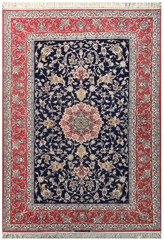 20564-Isfahan Hand-knotted/Handmade Persian Rug/Carpet Traditional Authentic/ Size: 7'9" x 5'0"