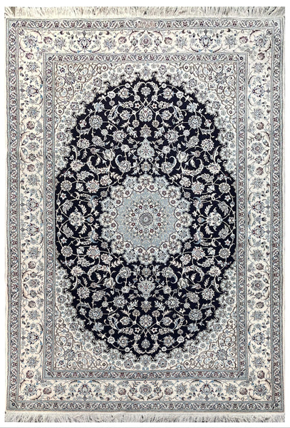 19557-Nain Hand-Knotted/Handmade Persian Rug/Carpet Traditional Authentic/ Size: 8'4" x 5'3"