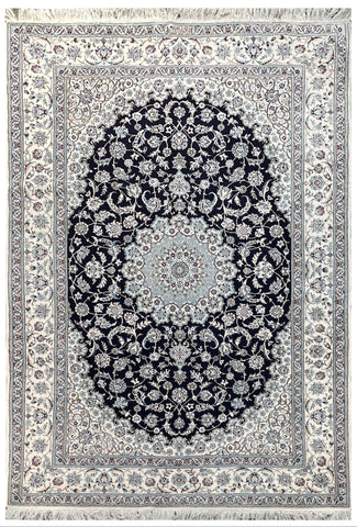 19557-Nain Hand-Knotted/Handmade Persian Rug/Carpet Traditional Authentic/ Size: 8'4" x 5'3"