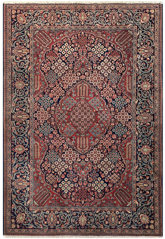 22101b-Kashan Hand-Knotted/Handmade Persian Rug/Antique-1930/Carpet Traditional/Authentic/Size: 6'6" x 4'3"