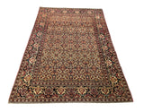19423-Tehran Antique 1880 Hand-Knotted/Handmade Persian Rug/Carpet Traditional Authentic/ Size: 7'0"x 4'10"