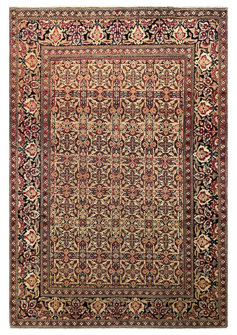 19423-Tehran Antique 1880 Hand-Knotted/Handmade Persian Rug/Carpet Traditional Authentic/ Size: 7'0"x 4'10"